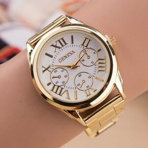 Geneva Women's Gold Watch with White Dial